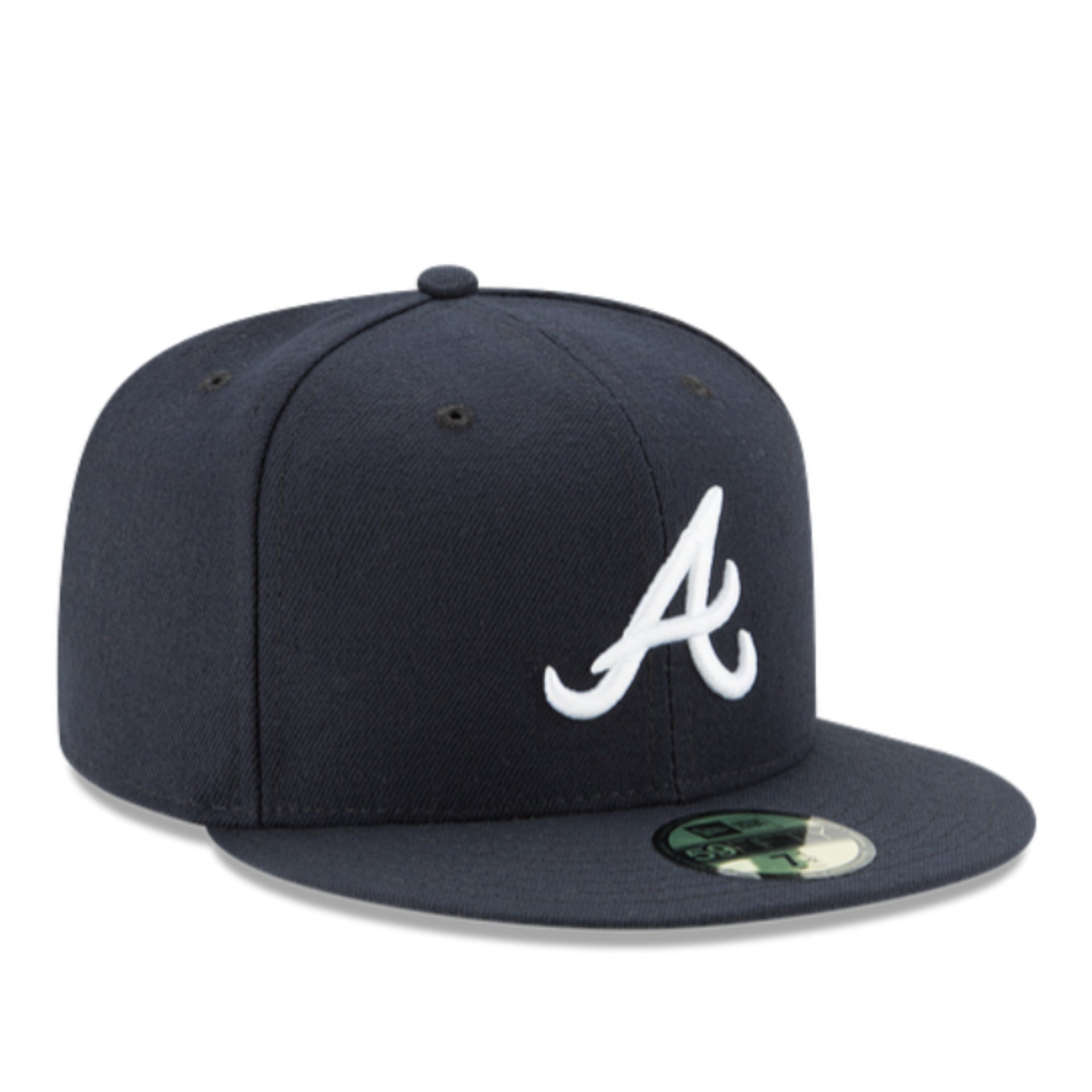 New Era Atlanta Braves Navy 59FIFTY Fitted Hat front right view