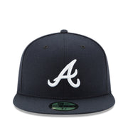 New Era Atlanta Braves Navy 59FIFTY Fitted Hat front view
