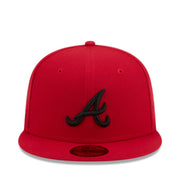 New Era Atlanta Braves Red Black 59FIFTY Fitted Hat front view