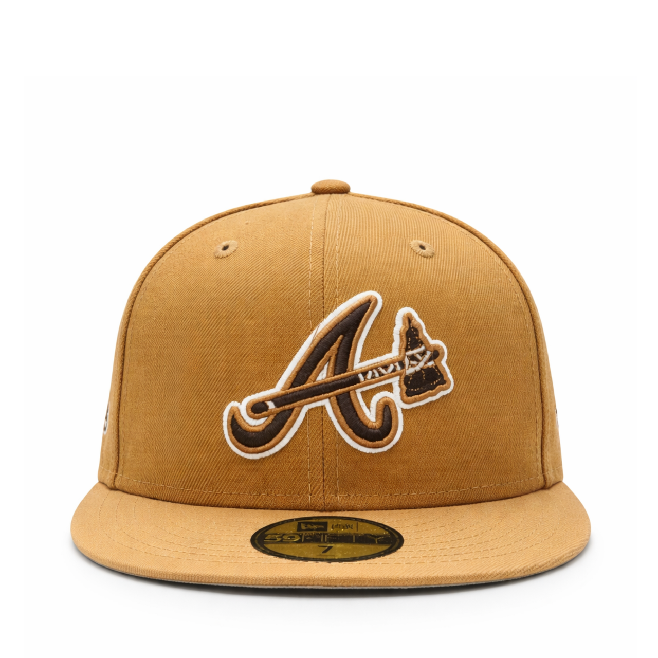 Front view of New Era Atlanta Braves Turner Field Light Bronze 59FIFTY Fitted Hat