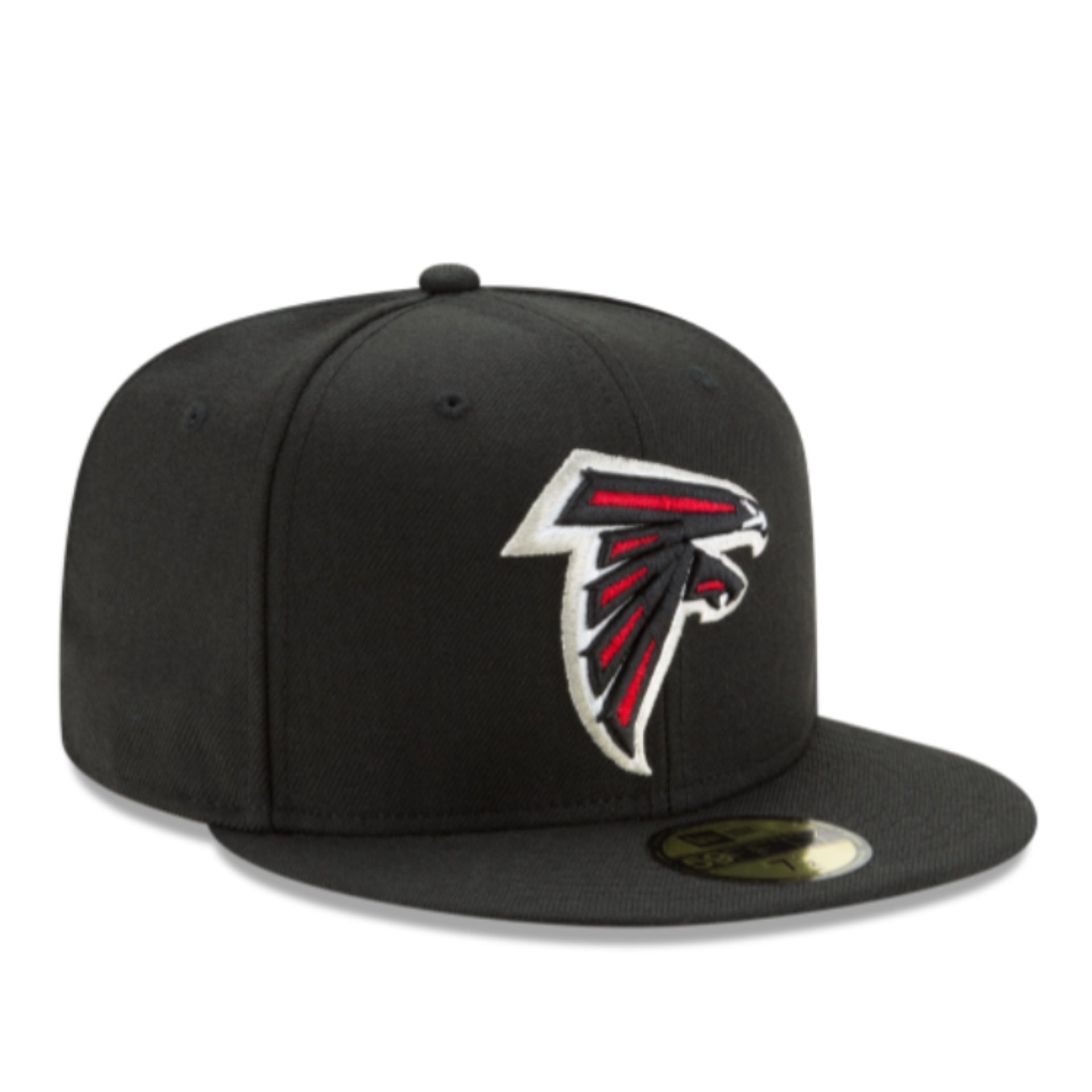 New Era Atlanta Falcons Black 59Fifty Fitted Hat front right view
