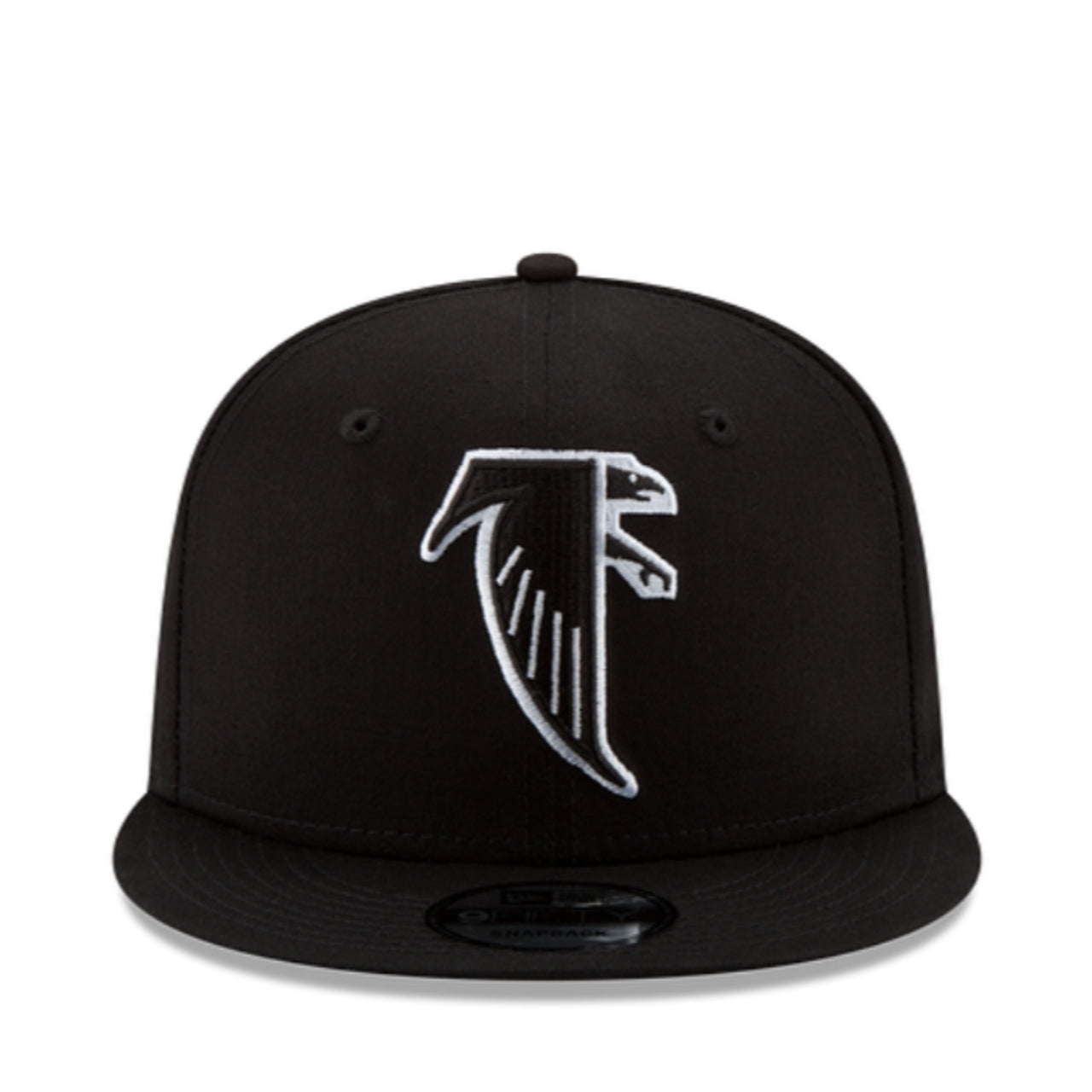 New Era Atlanta Falcons 9FIFTY Snapback Hat Black front view