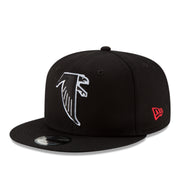 New Era Atlanta Falcons 9FIFTY Snapback Hat Black front side view