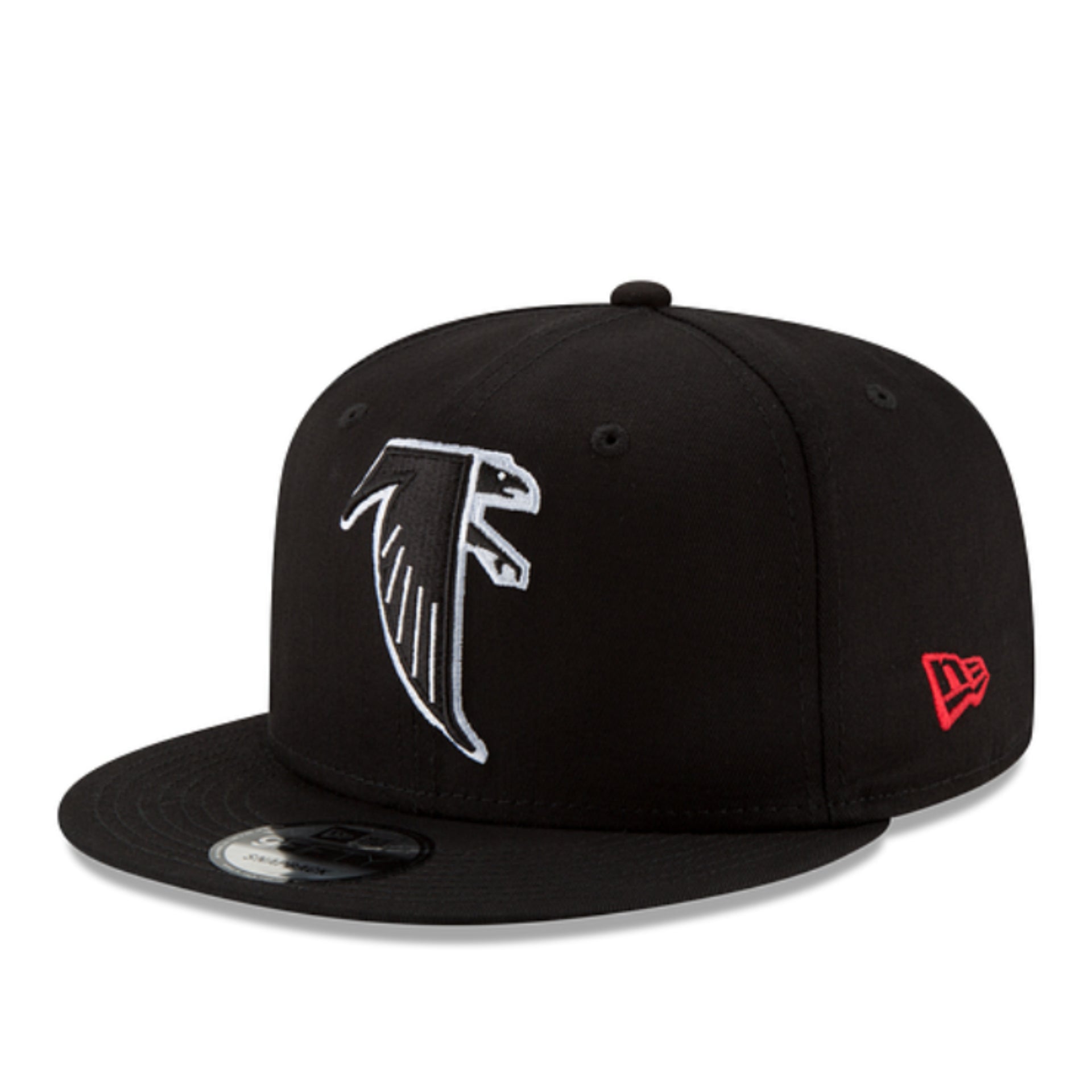 New Era Atlanta Falcons 9FIFTY Snapback Hat Black front side view