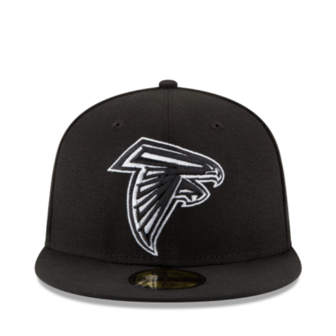 New Era Atlanta Falcons Black & White 59FIFTY Fitted Hat front view