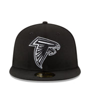 New Era Atlanta Falcons Black & White 59FIFTY Fitted Hat front view