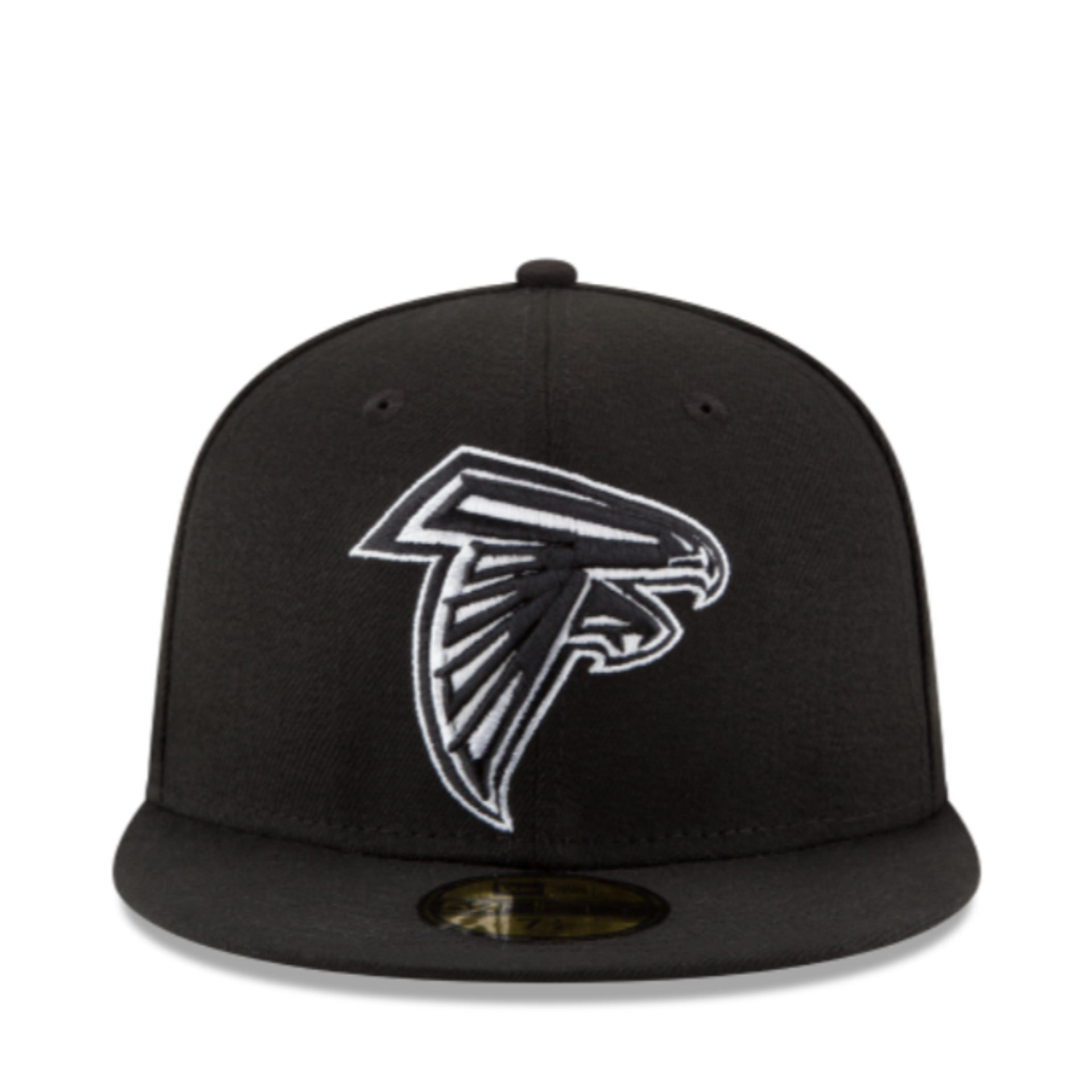 New Era Atlanta Falcons Black & White 59FIFTY Fitted Hat front view