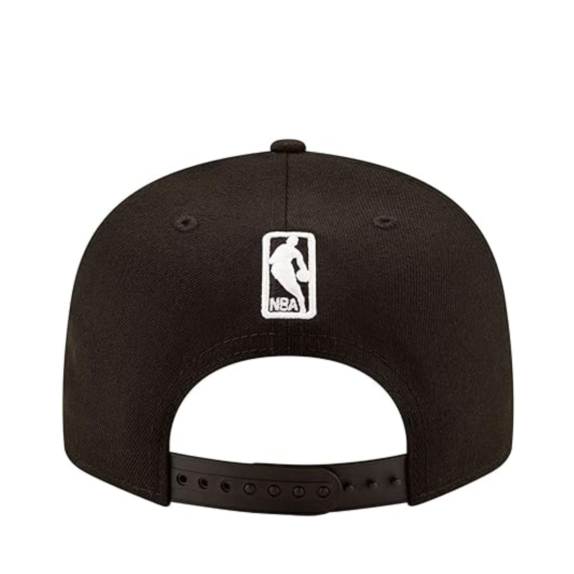 Back view of New Era Atlanta Hawks Black and White 9FIFTY Snapback Hat