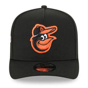 New Era Baltimore Orioles Black 9FIFTY A-Frame Snapback Hat front view
