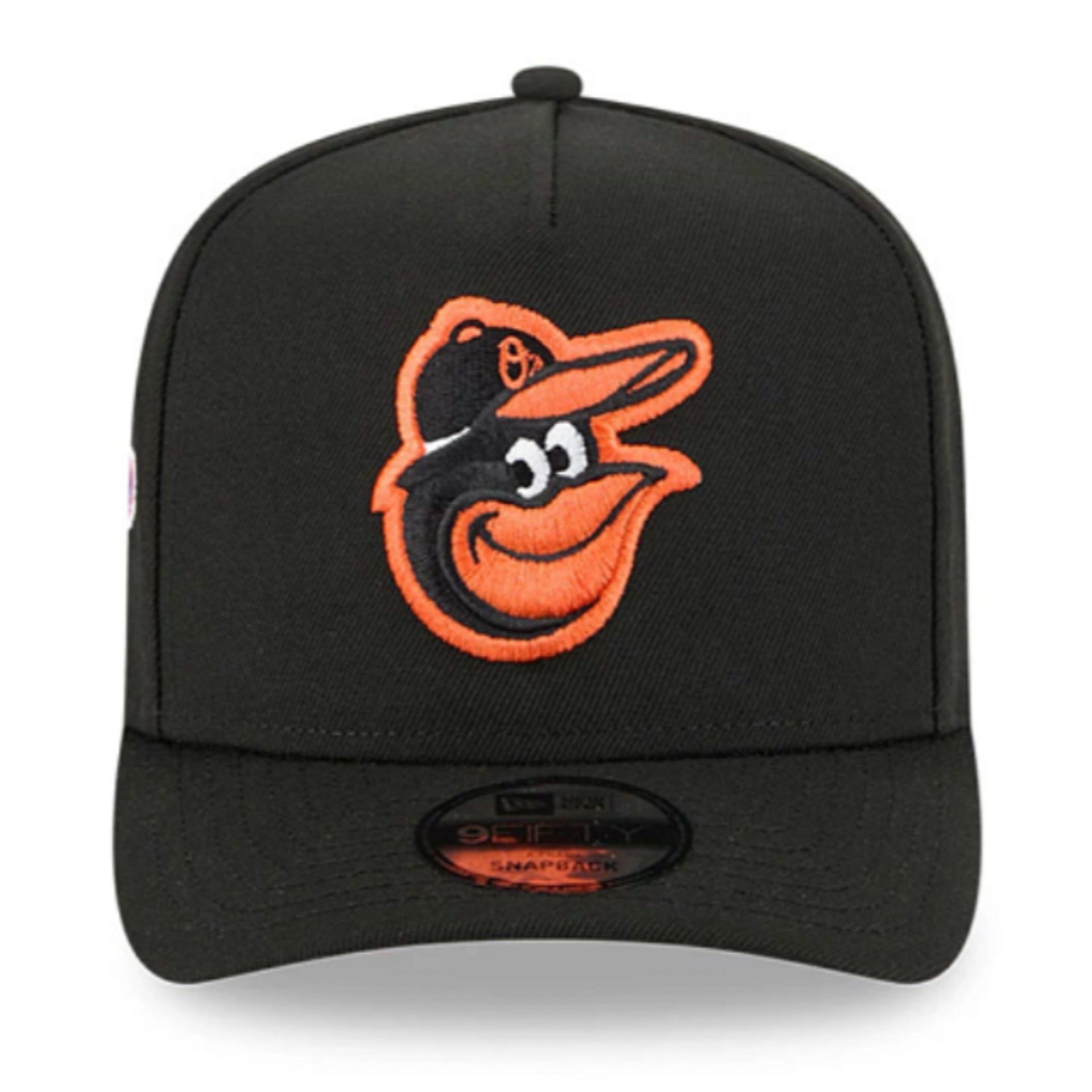 New Era Baltimore Orioles Black 9FIFTY A-Frame Snapback Hat front view
