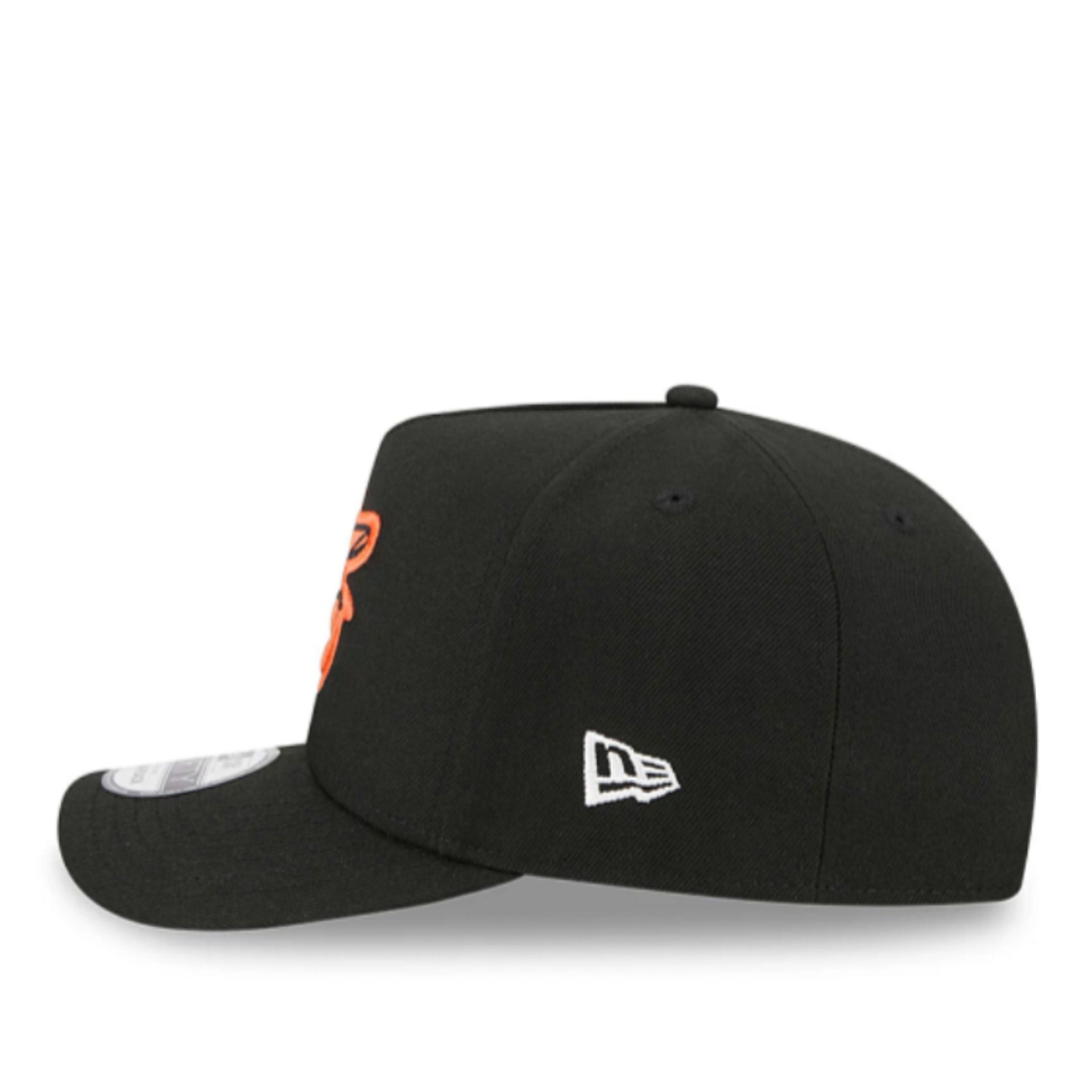 New Era Baltimore Orioles Black 9FIFTY A-Frame Snapback Hat side view
