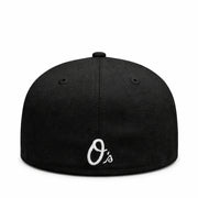 New Era Baltimore Orioles O's 59FIFTY Fitted Hat - Black White back view