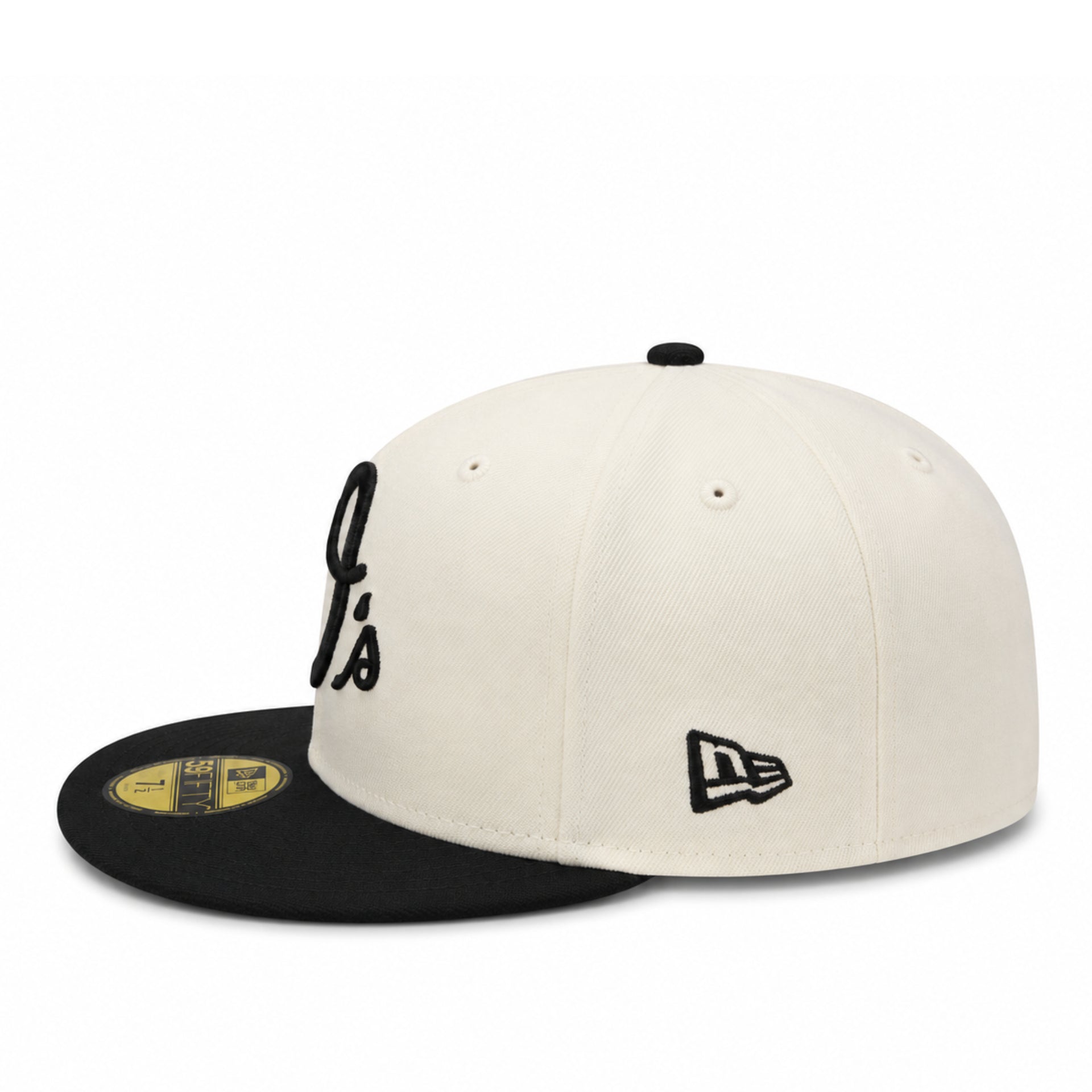 New Era Baltimore Orioles O's Chrome Black 59FIFTY Fitted Hat side view