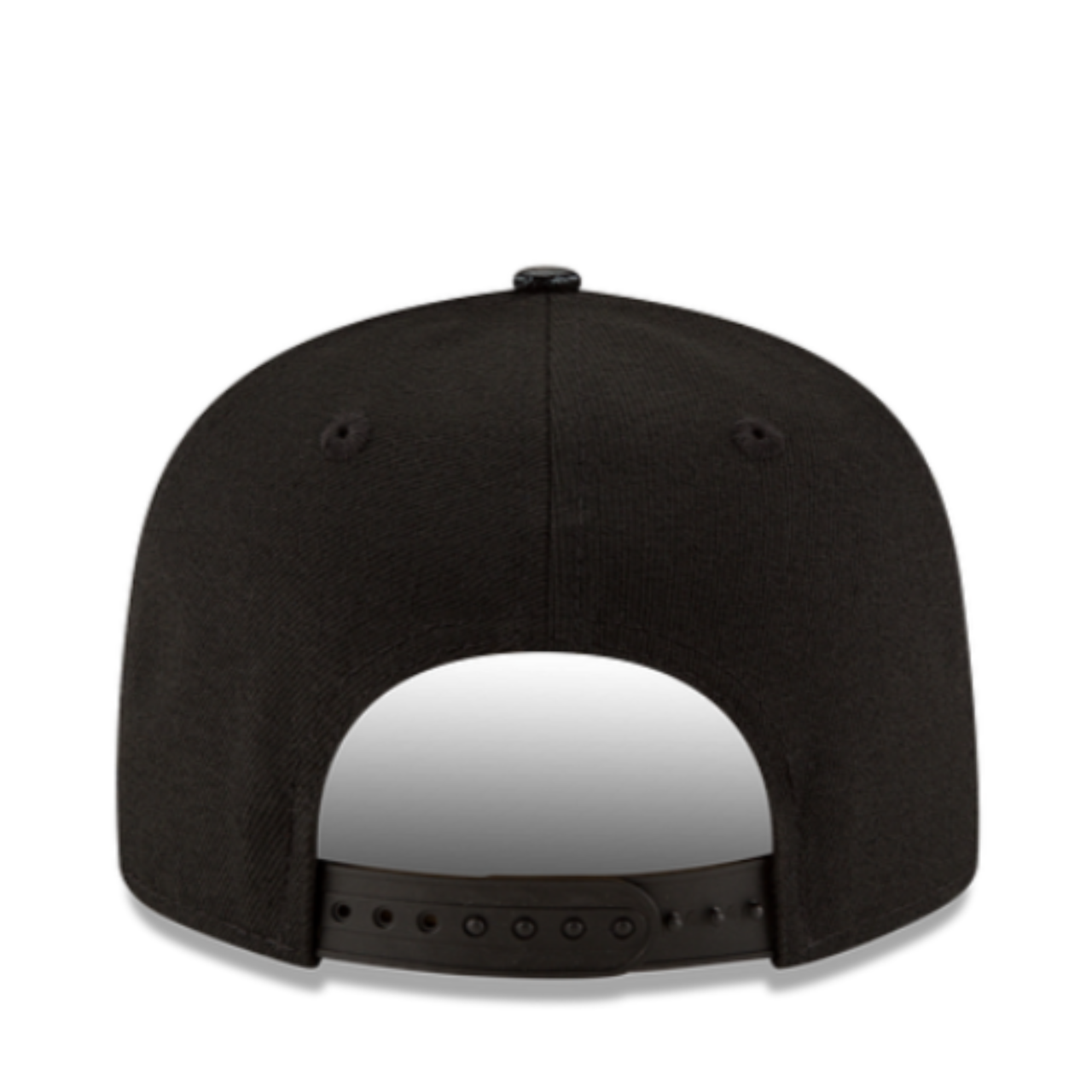 New Era Baltimore Orioles O’s black 9FIFTY snapback hat back view with snapback closure