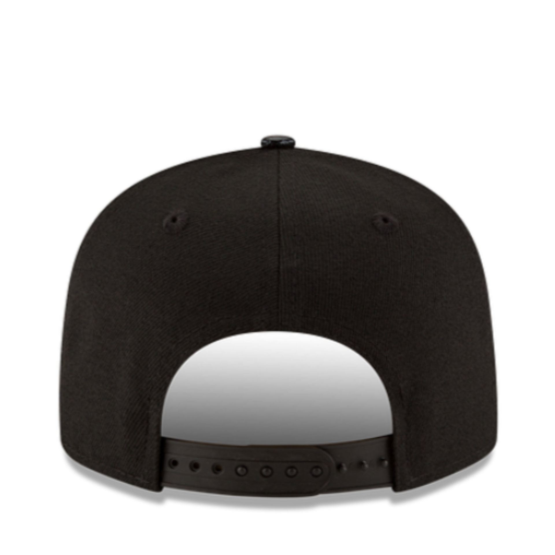 New Era Baltimore Orioles O’s black 9FIFTY snapback hat back view with snapback closure