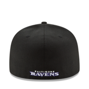 New Era Baltimore Ravens Black 59FIFTY Fitted Hat back view