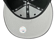 New Era Baltimore Ravens Black 59FIFTY Fitted Hat gray under visor view