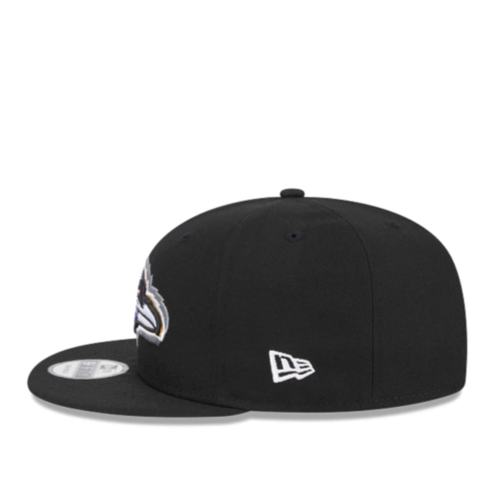 New Era NFL Baltimore Ravens Black 9FIFTY Snapback Hat left side view