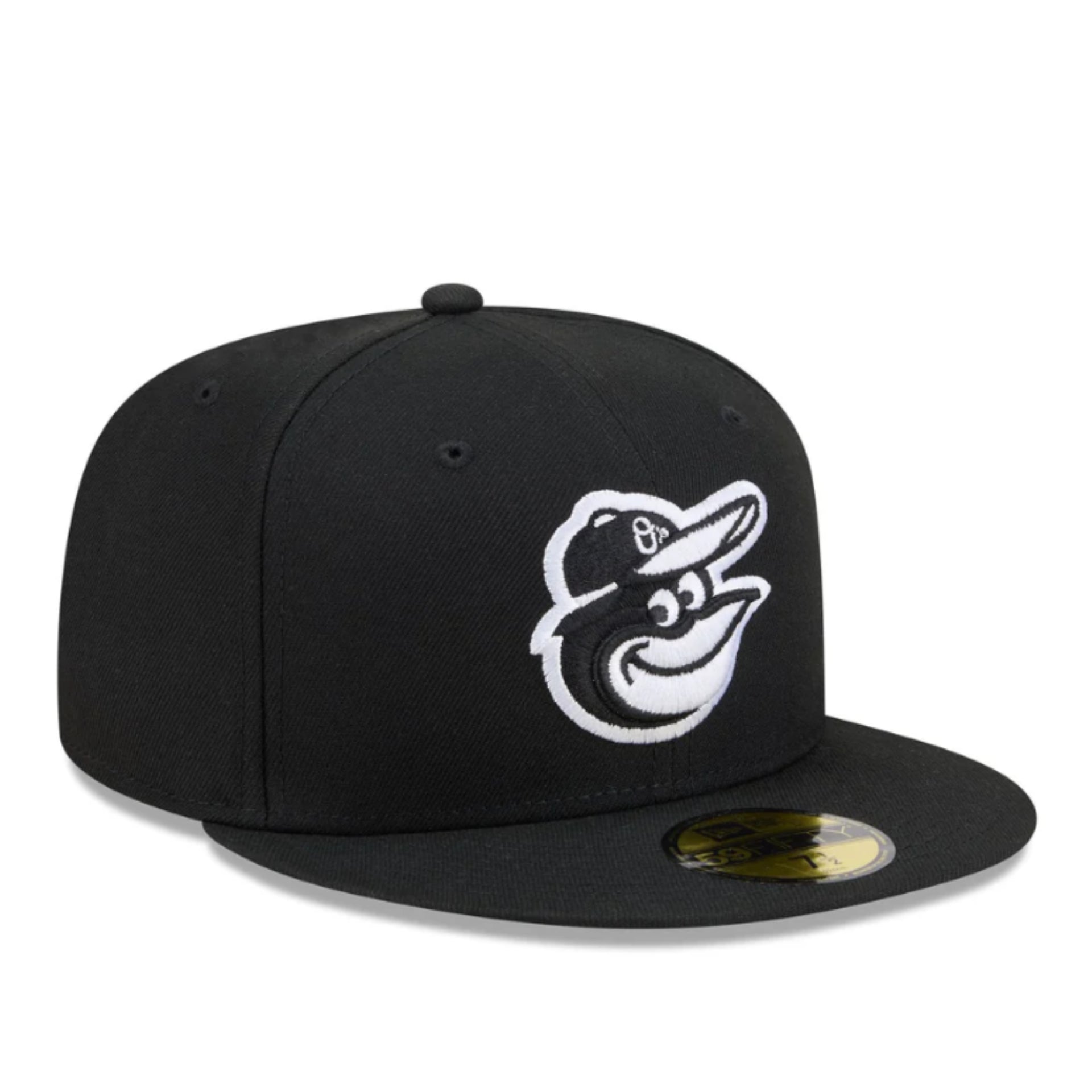 New Era Baltimore Orioles Black 59FIFTY Fitted Hat front right view