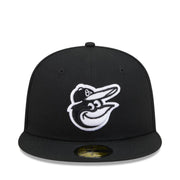New Era Baltimore Orioles Black 59FIFTY Fitted Hat front view