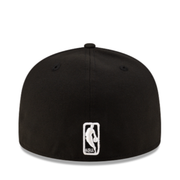 Back view of New Era Boston Celtics black 59FIFTY fitted hat