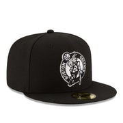 New Era NBA Boston Celtics 59FIFTY Fitted Hat - Black White front right view