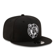 New Era Boston Celtics 9FIFTY Snapback Hat - Black White front right view