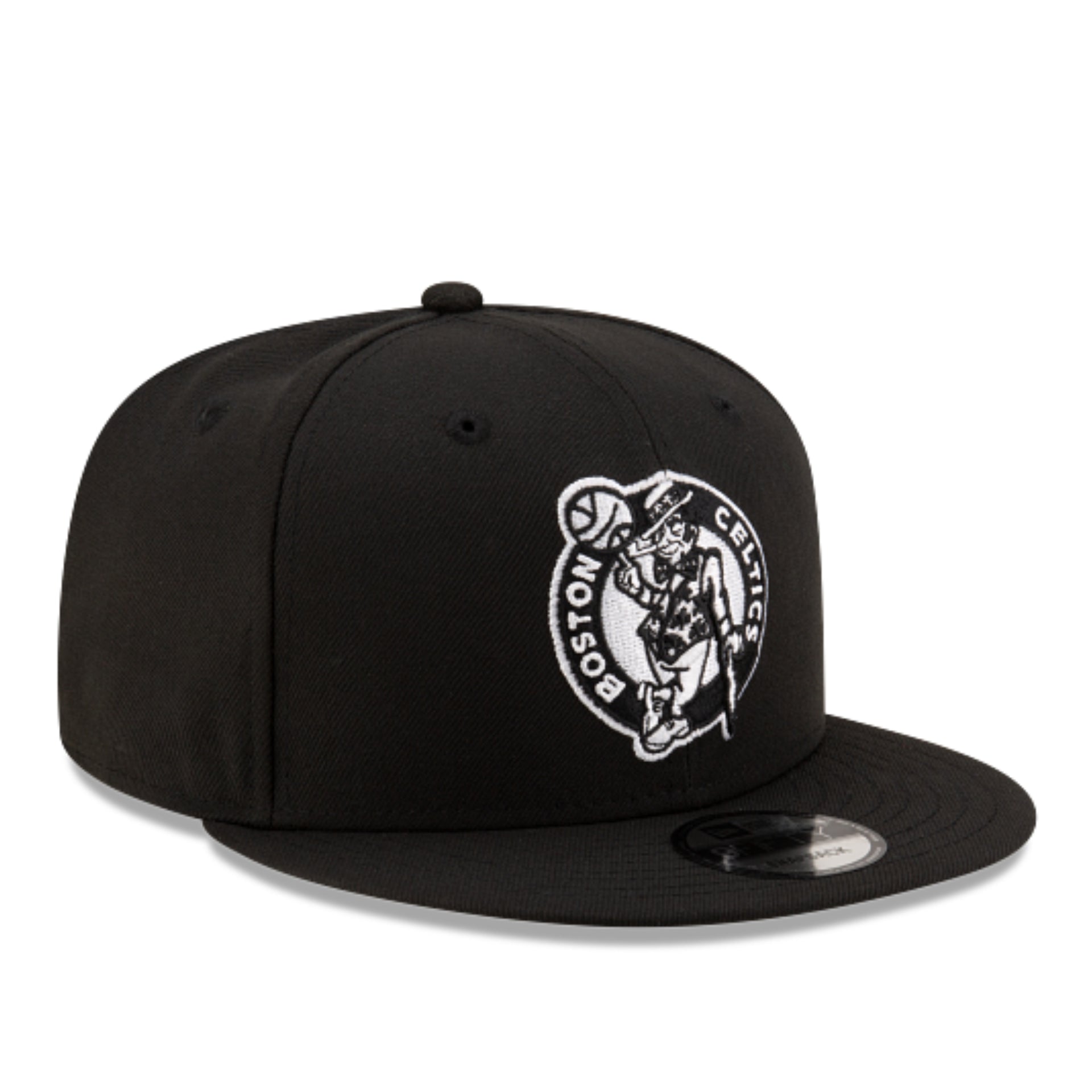 New Era Boston Celtics 9FIFTY Snapback Hat - Black White front right view