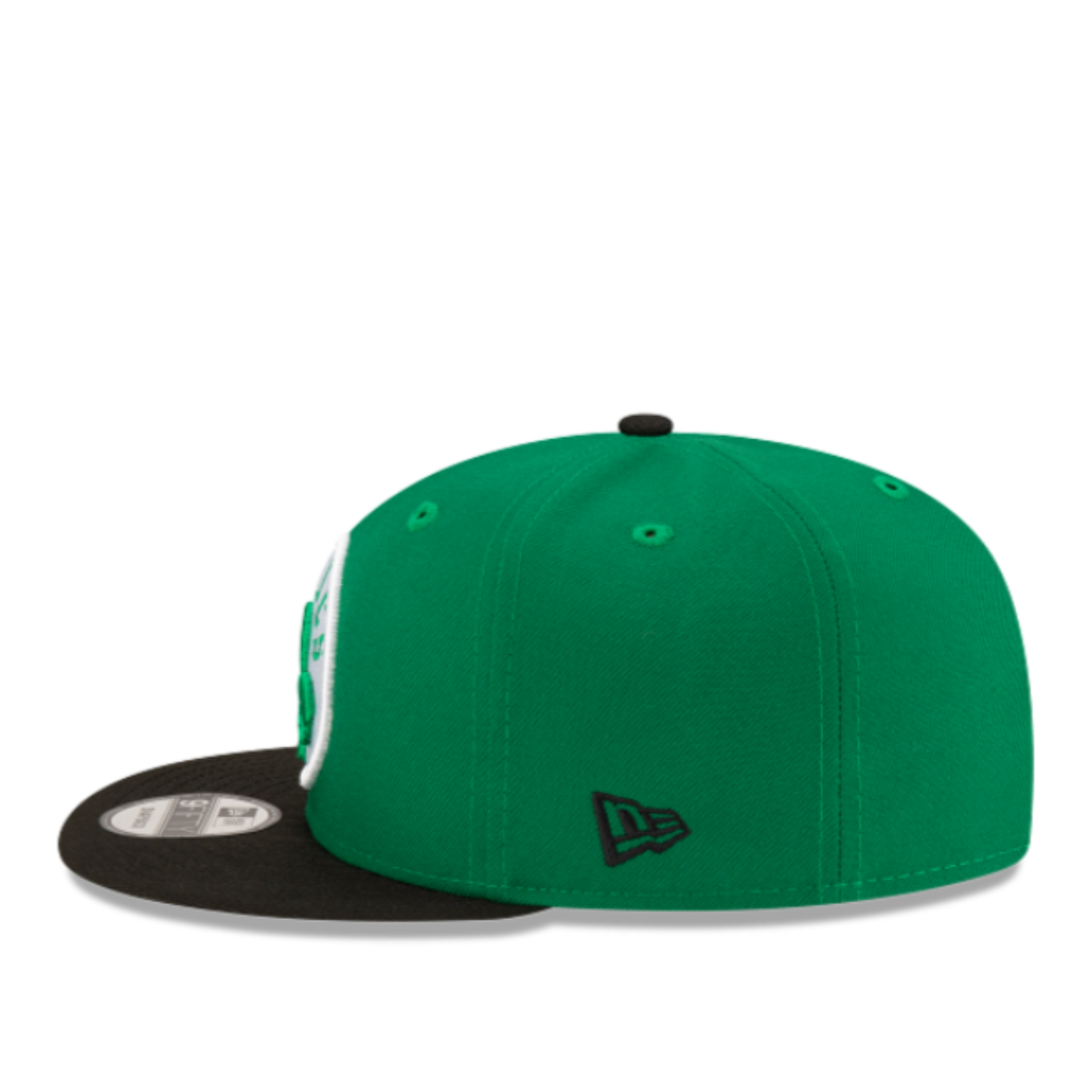 Left Side View of New Era NBA Boston Celtics Green Black 9FIFTY Snapback Hat