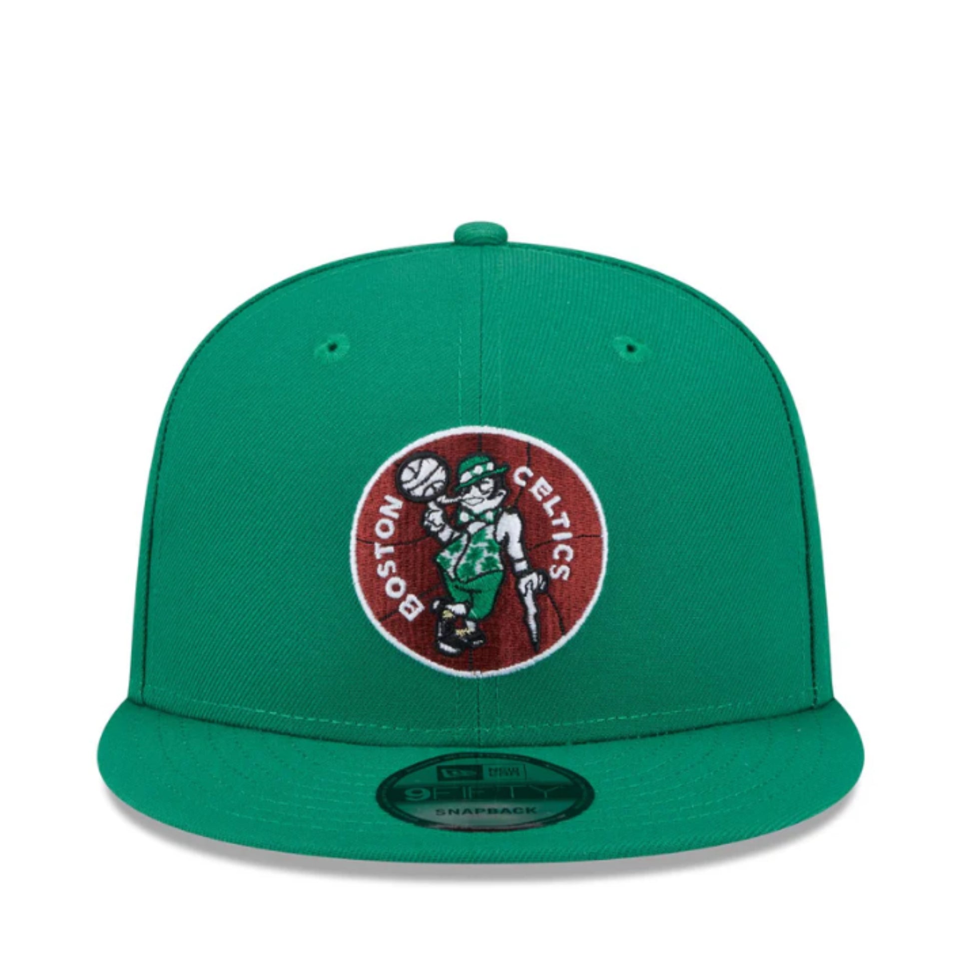New Era Los Boston Celtics Green Hardwood Classics 9FIFTY Snapback Hat front view