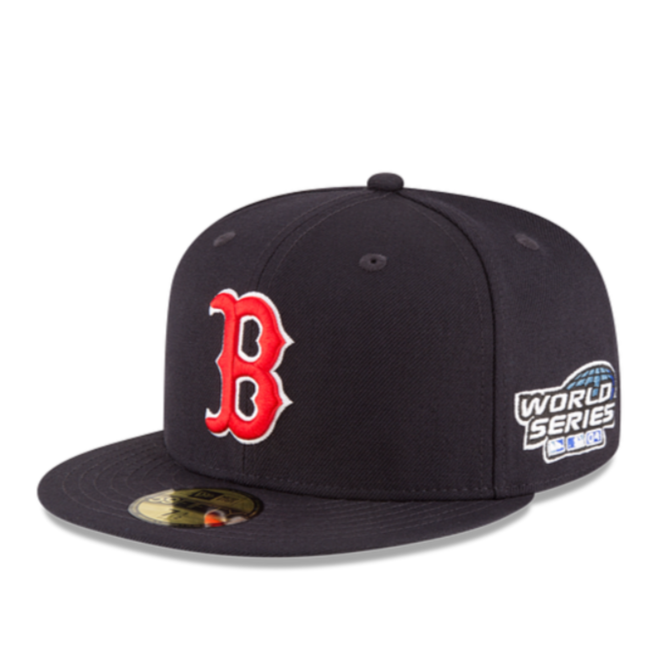 New Era Boston Red Sox Navy 2004 World Series 59Fifty Fitted Hat front left angle view