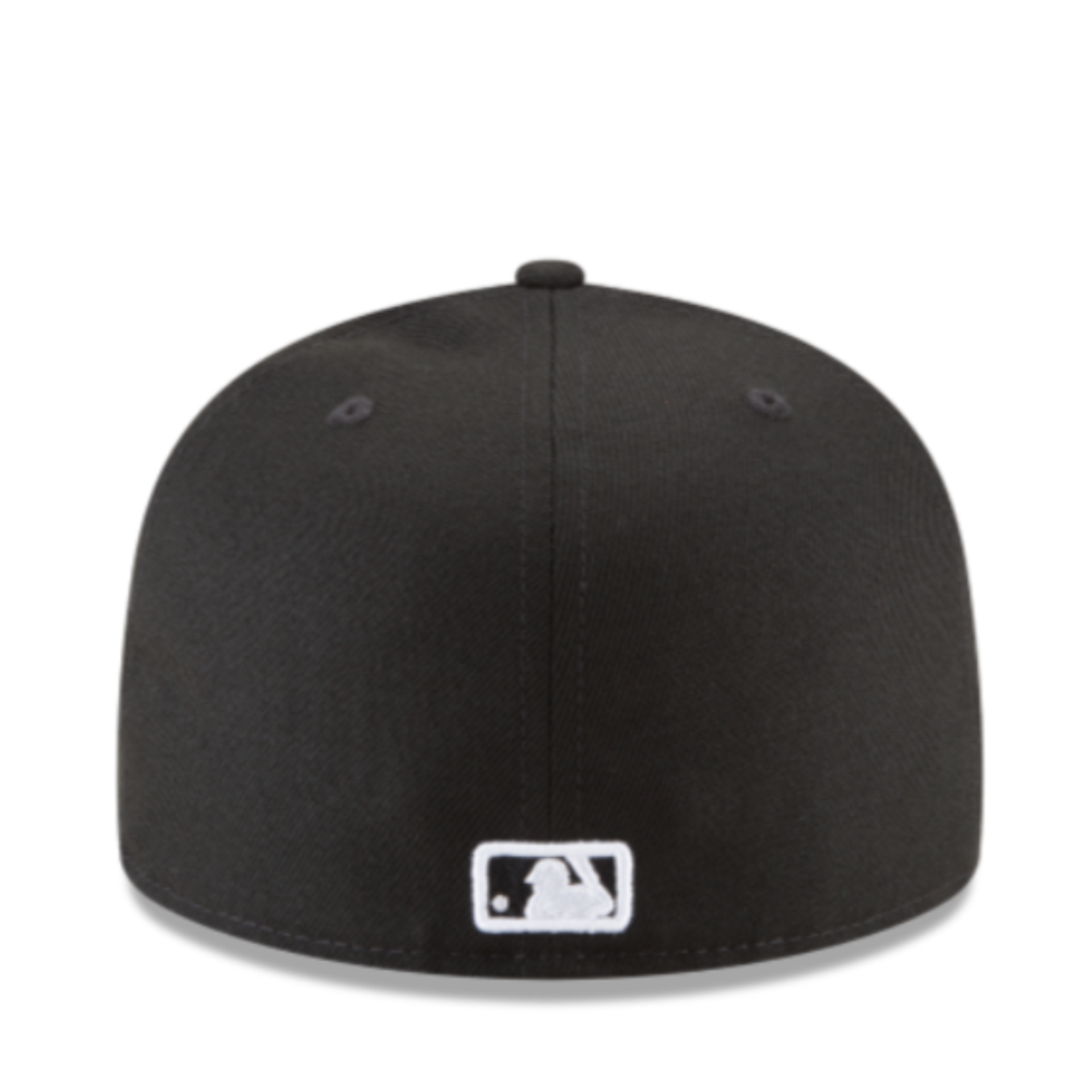 Back view of New Era Boston Red Sox 59FIFTY fitted black hat