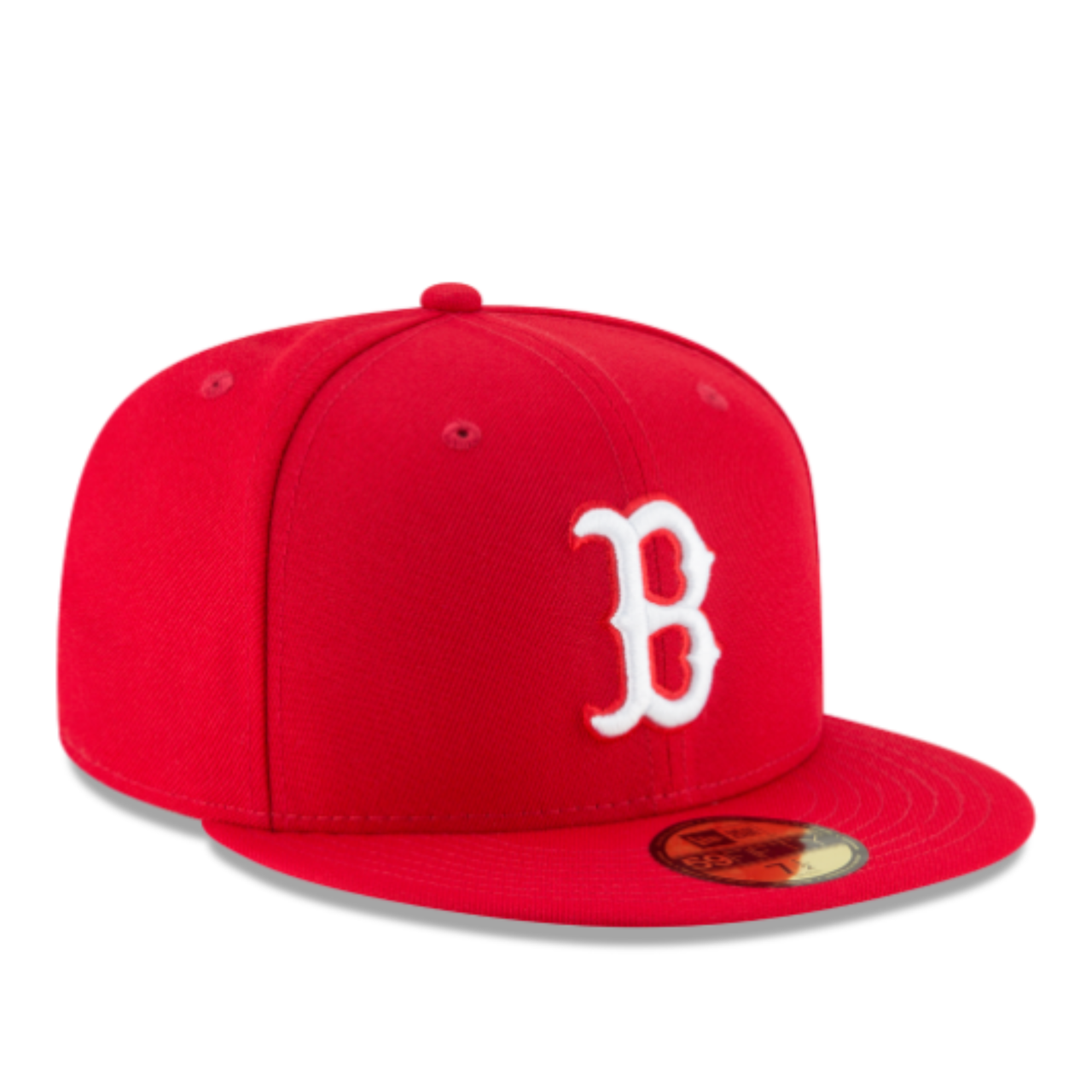 Front View of New Era Boston Red Sox Red White 59FIFTY Fitted Cap