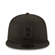 New Era Boston Red Sox Black on Black 9FIFTY Snapback Hat front view