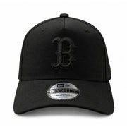 New Era Boston Red Sox Black on Black A-Frame 9FORTY Snapback Hat front view