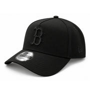 New Era Boston Red Sox Black on Black A-Frame 9FORTY Snapback Hat front angled view