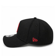 New Era Boston Red Sox Black Red A-Frame 9FORTY Snapback Hat left side view