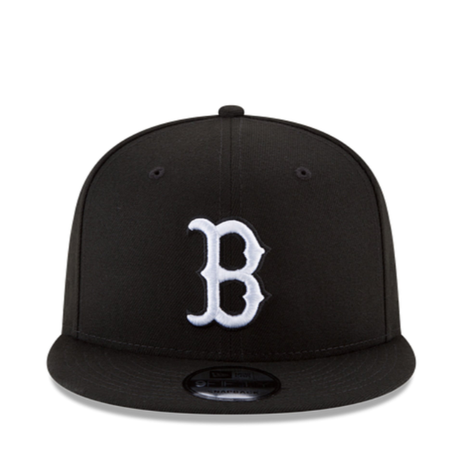 New Era Boston Red Sox Black and White 9FIFTY Snapback Hat front view