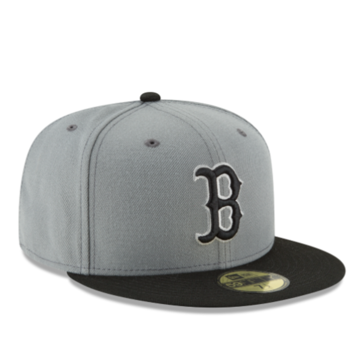Front View of New Era Boston Red Sox Charcoal Black 2 Tone 59FIFTY Fitted Hat