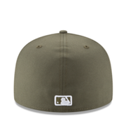 Back view of New Era Boston Red Sox olive 59FIFTY fitted hat