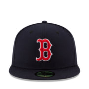 New Era Boston Red Sox On-Field 59FIFTY Fitted Hat – Navy Red Logo front view