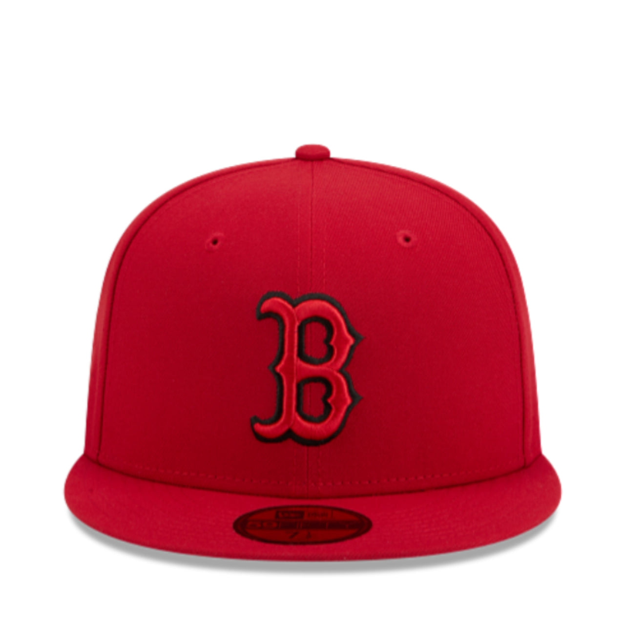New Era Boston Red Sox Red Black Outlined 59FIFTY Fitted Hat front view