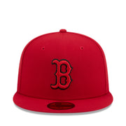 New Era Boston Red Sox Red Black Outlined 59FIFTY Fitted Hat front view
