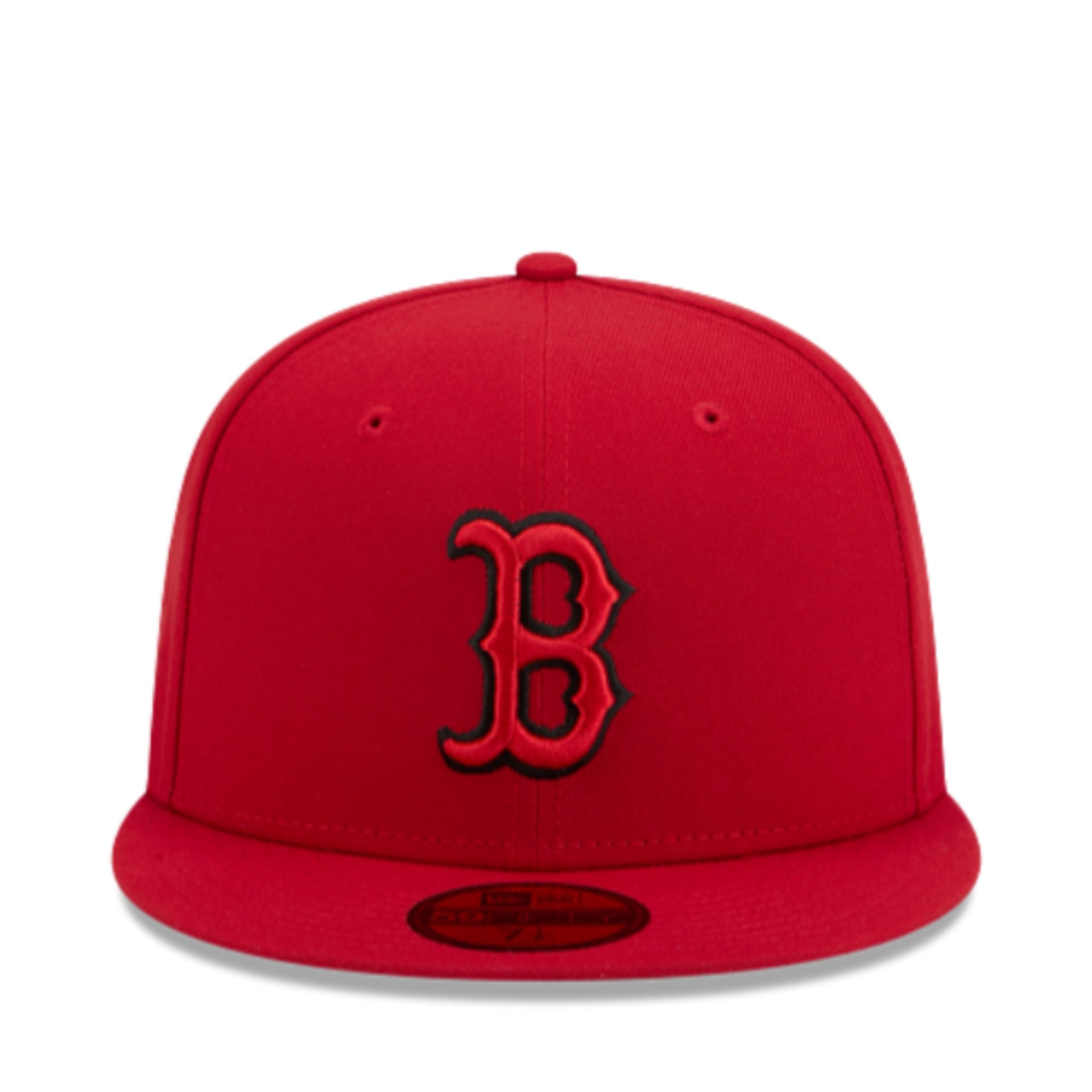 New Era Boston Red Sox Red Black Outlined 59FIFTY Fitted Hat front view