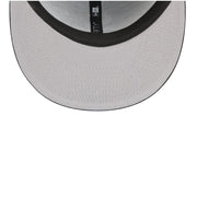New Era Braves Bugs Bunny 9FIFTY snapback hat navy undervisor detail showing inner lining and stitching