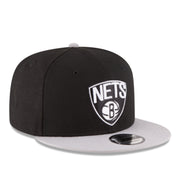New Era NBA Brooklyn Nets 9FIFTY Snapback Hat - Black/Gray 2 Tone front right view