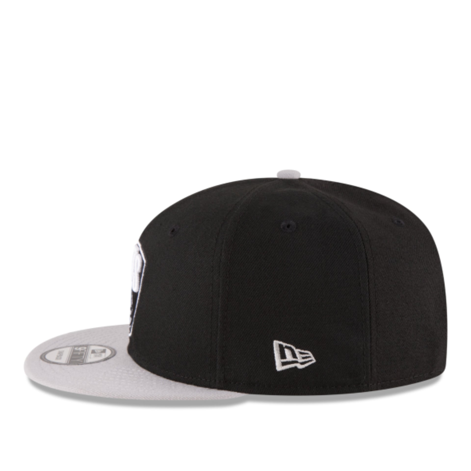New Era NBA Brooklyn Nets 9FIFTY Snapback Hat - Black/Gray 2 Tone side view