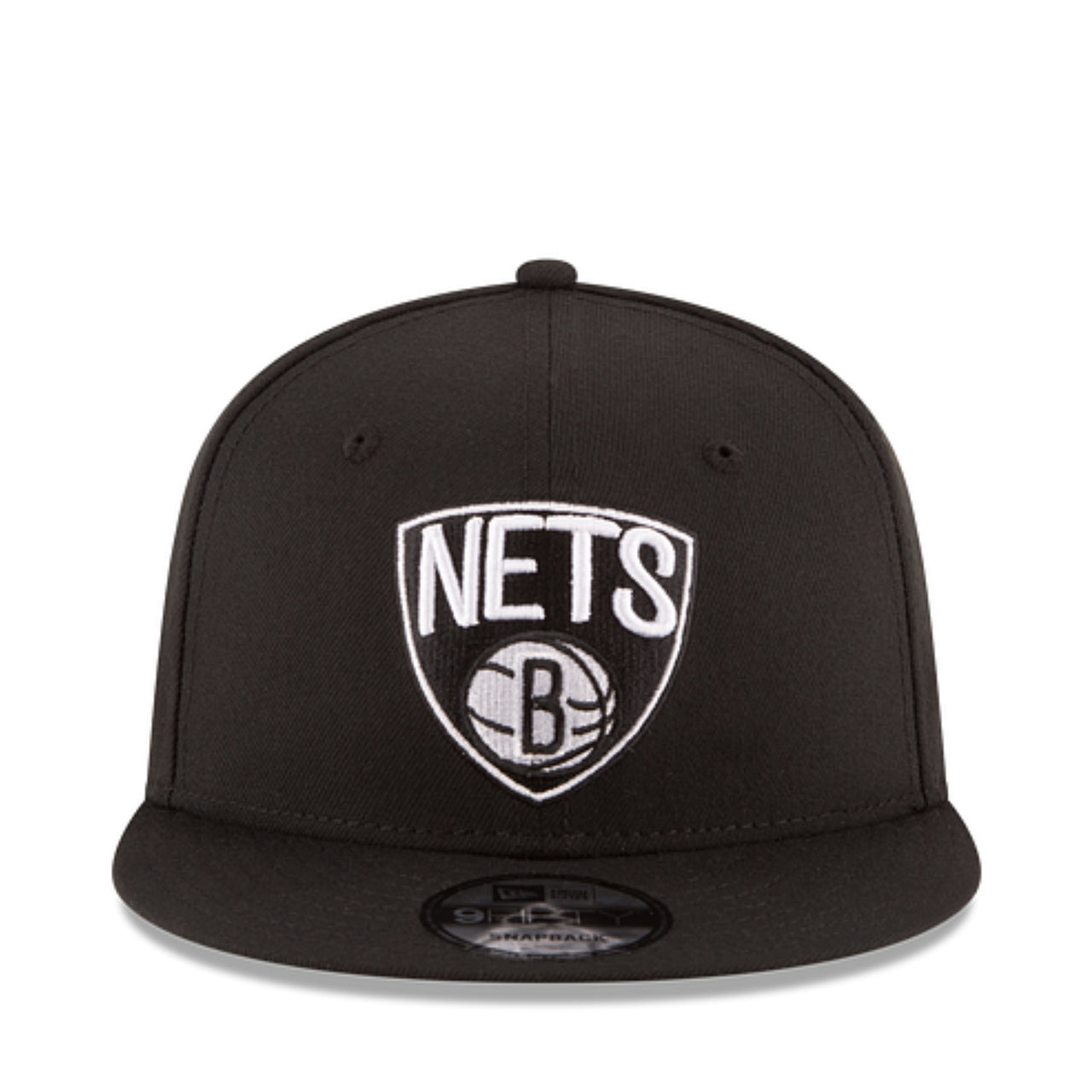New Era NBA Brooklyn Nets 9FIFTY Snapback Hat - Black White front view