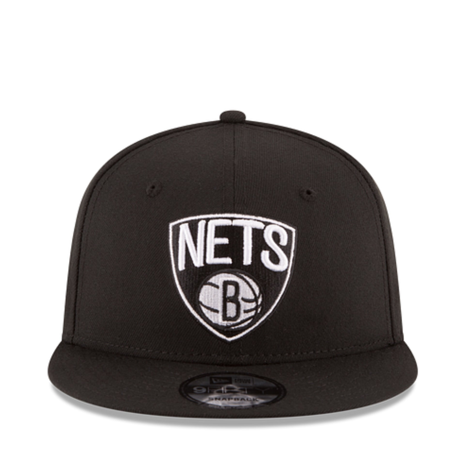 New Era NBA Brooklyn Nets 9FIFTY Snapback Hat - Black White front view