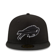 New Era NFL Buffalo Bills Black White Outlined 59Fifty Fitted Hat front view